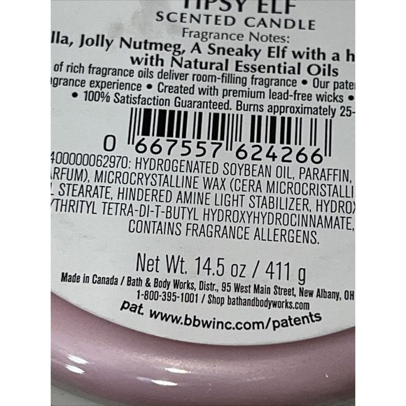 Bath & Body Works Candle TIPSY ELF 3 Wick Candle Day Exclusive NEW Holiday 2022 - Picture 15 of 16